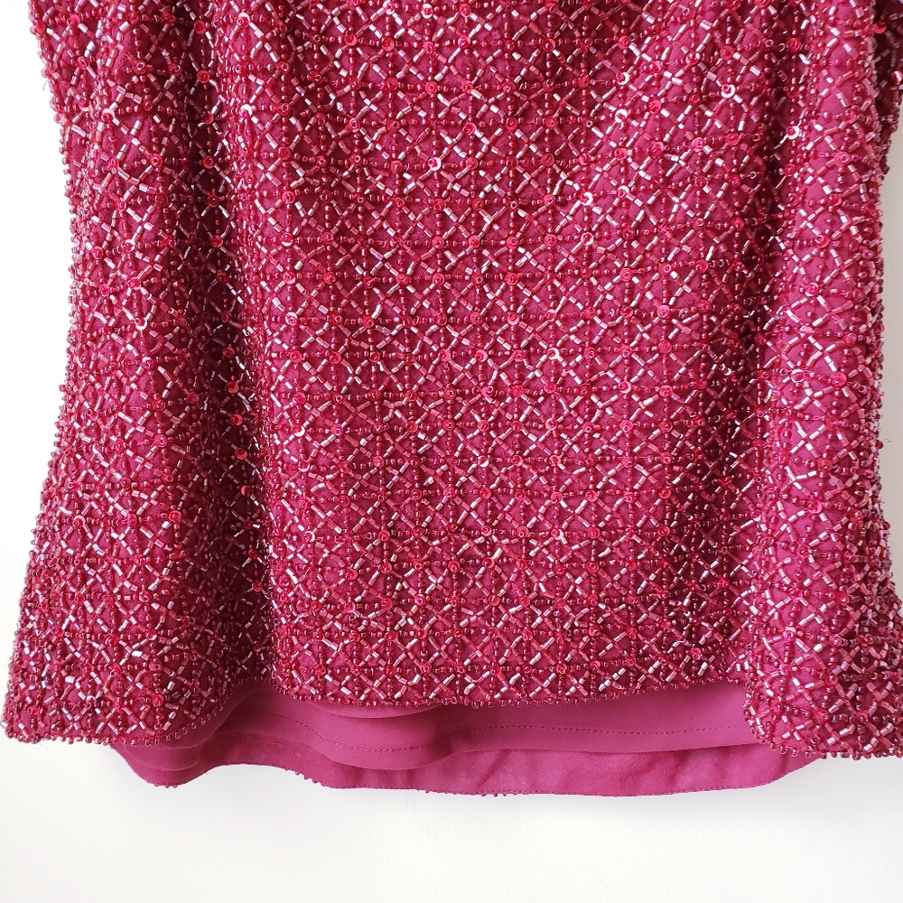 Ann Taylor Red Beaded Sequins Top - Picture 12 of 15